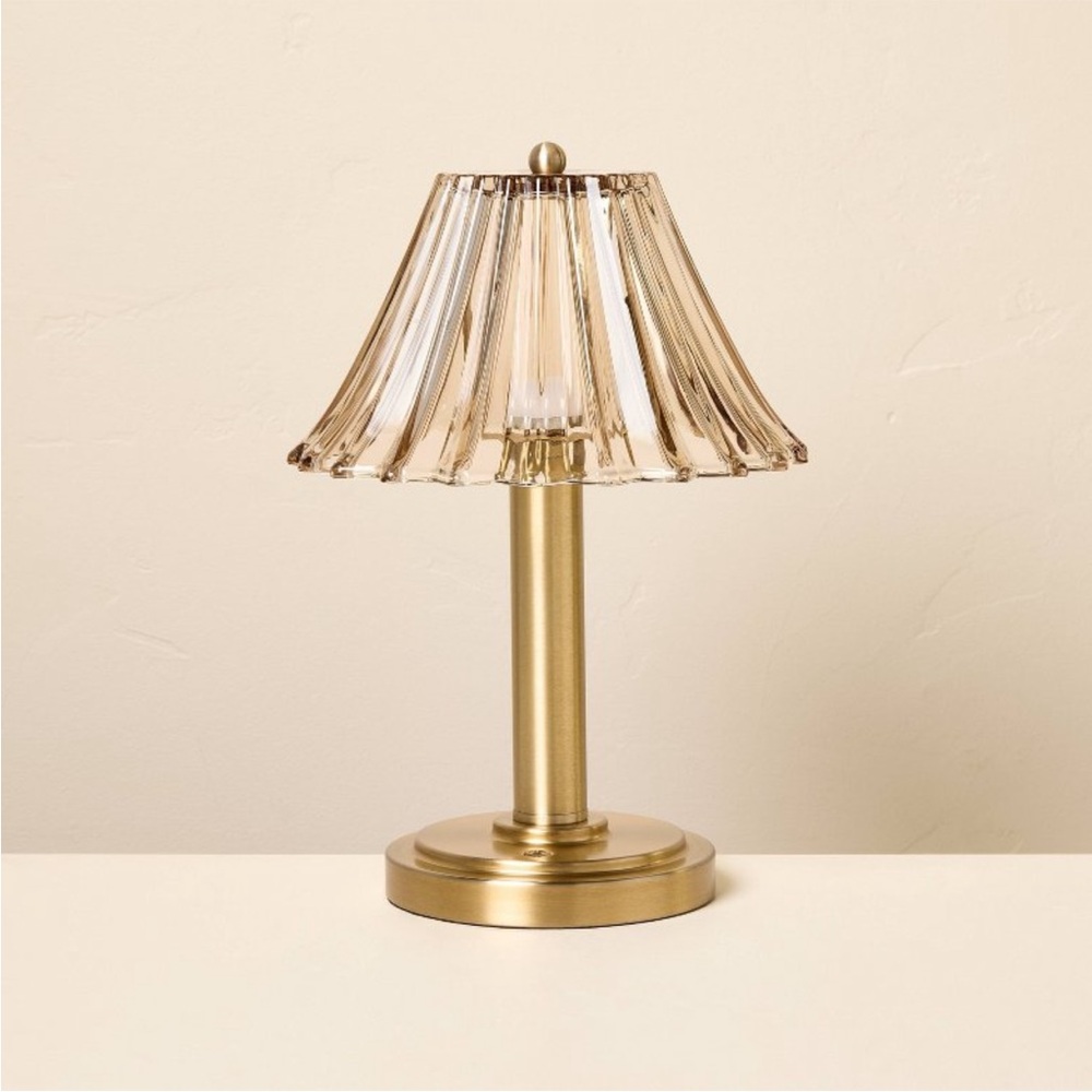 Glass Shade Table Lamp Tan - Hearth & Hand™ with Magnolia Christmas 2025